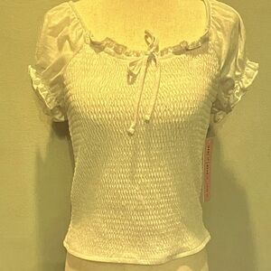 Crave Fame White Ruffled Blouse